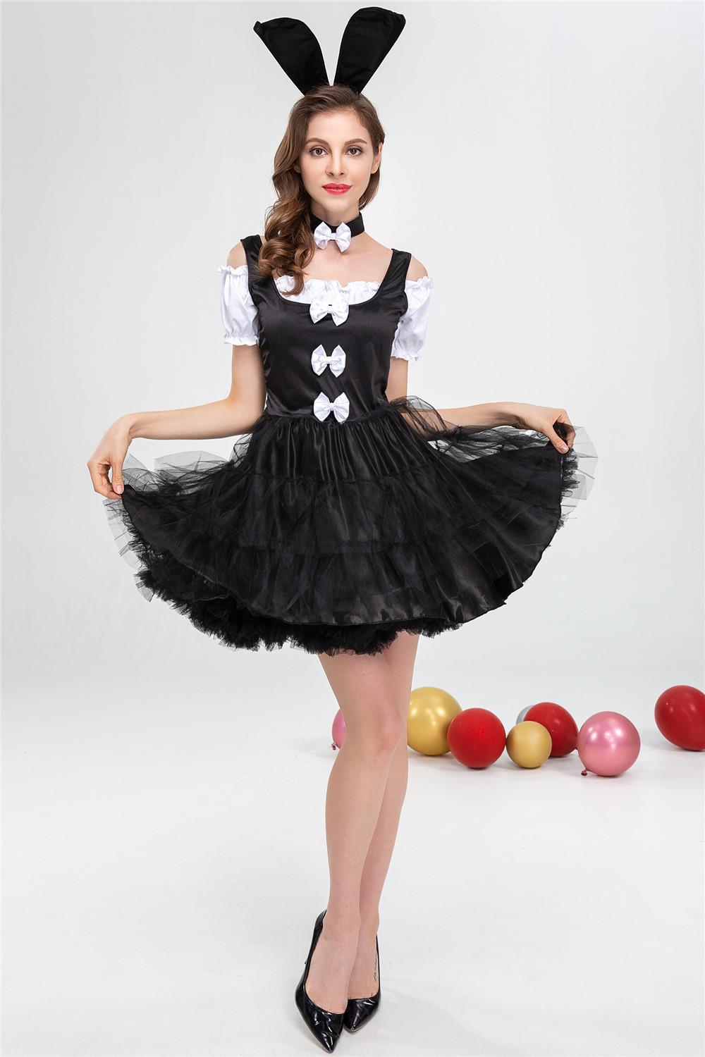 Womens Funny Bunny Costume Halloween Cosplay Role Play Dress  Bunny Dress